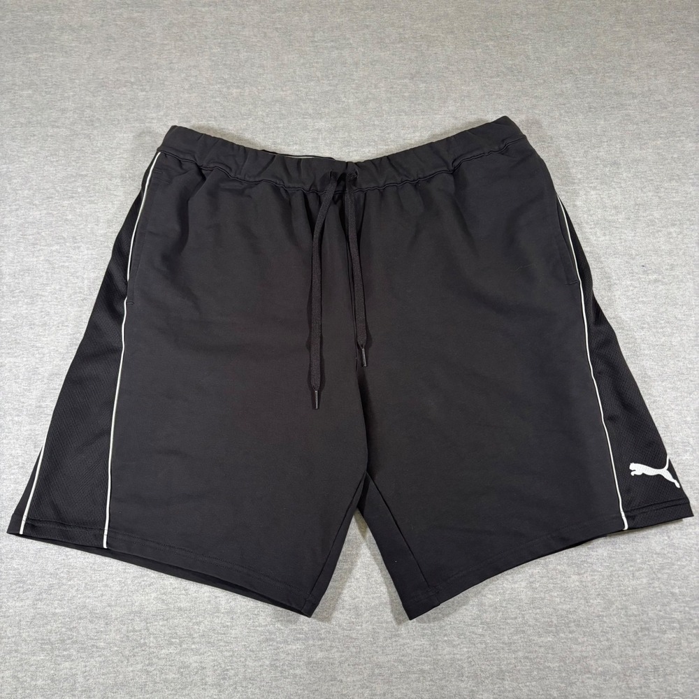 Puma Mens XL Black Athletic Training Shorts Mesh Side Panels 679940-01